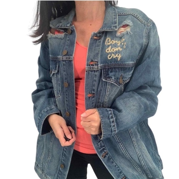 New! Sandrine Rose x Free People boys don’t cry Jean Jacket nwt 18295 - Picture 2 of 15